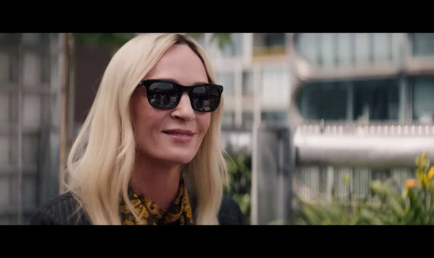 Rectangular Frame Sunglasses Worn by Uma Thurman as Patrice Capullo