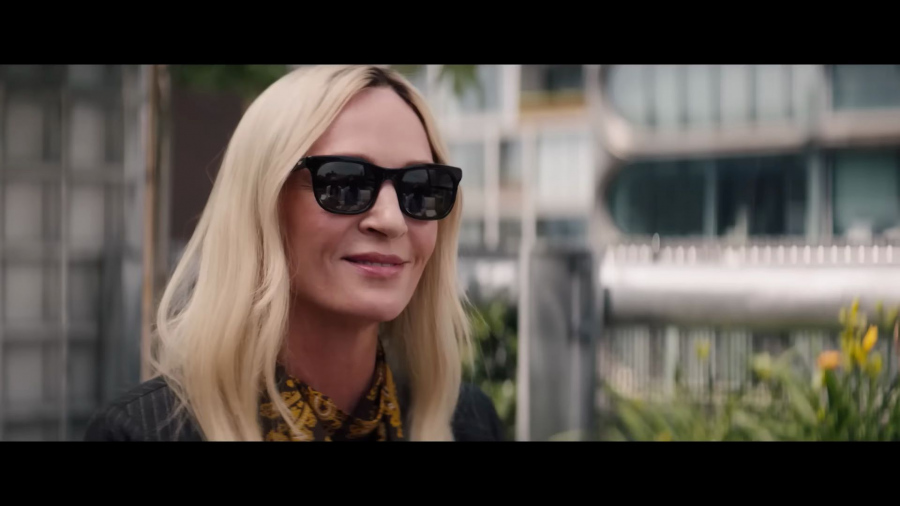 Rectangular Frame Sunglasses Worn by Uma Thurman as Patrice Capullo