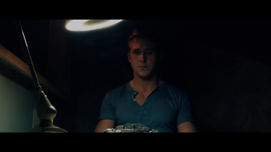 blue short sleeved shirt - Ryan Gosling (The Driver) - Drive (2011) Movie