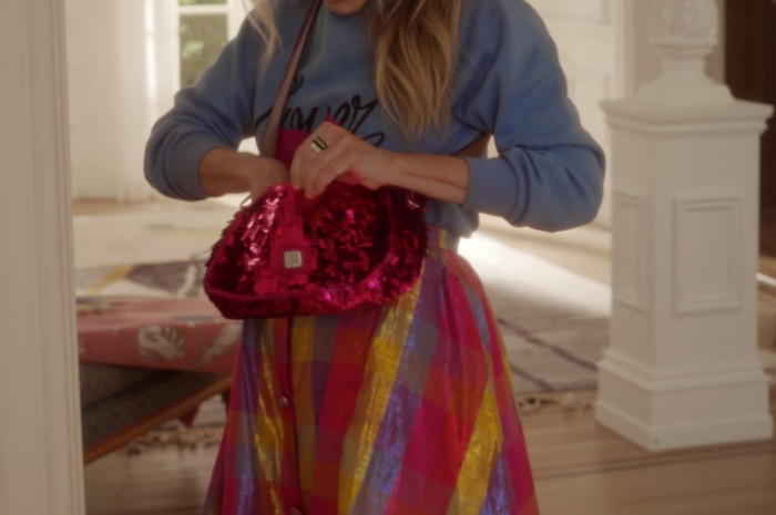 Multicolored Printed Taffeta Skirt of Sarah Jessica Parker as Carrie Bradshaw Outfit And Just Like That... TV Show