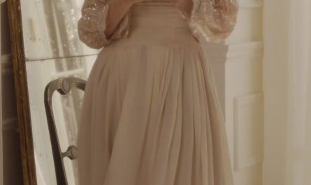 Champagne Midi Dress Worn by of Sarah Jessica Parker as Carrie Bradshaw Outfit And Just Like That... TV Show