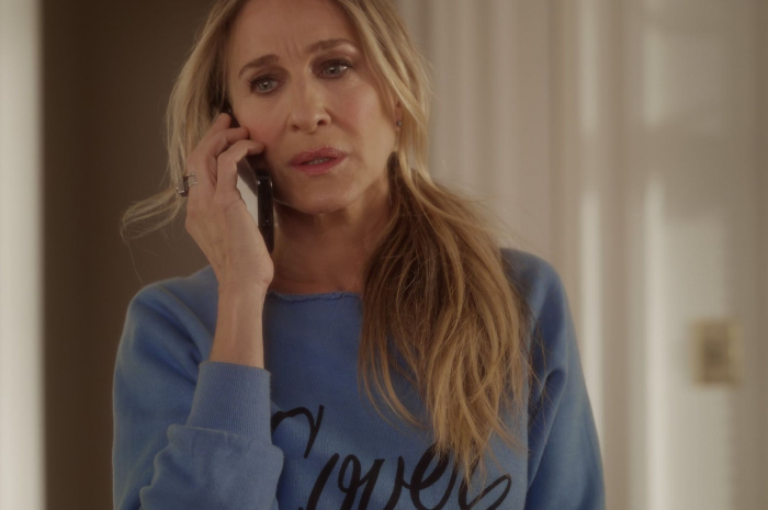 Blue Sweatshirt of Sarah Jessica Parker as Carrie Bradshaw Outfit And Just Like That... TV Show