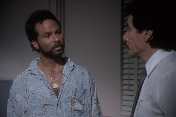 Marble Print Short Sleeve Shirt Worn by Philip Michael Thomas as Detective Ricardo Tubbs Outfit Miami Vice TV Show