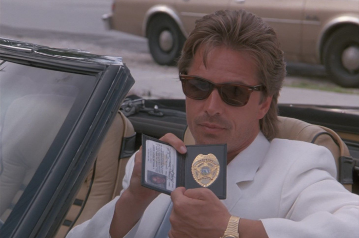 Brown Sunglasses of Don Johnson as Detective James Crockett Outfit Miami Vice TV Show