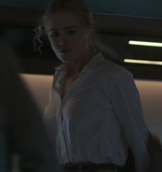 White Long Sleeve Shirt Worn by Nicole Kidman as Kaitlyn Meade Outfit Special Ops: Lioness TV Show
