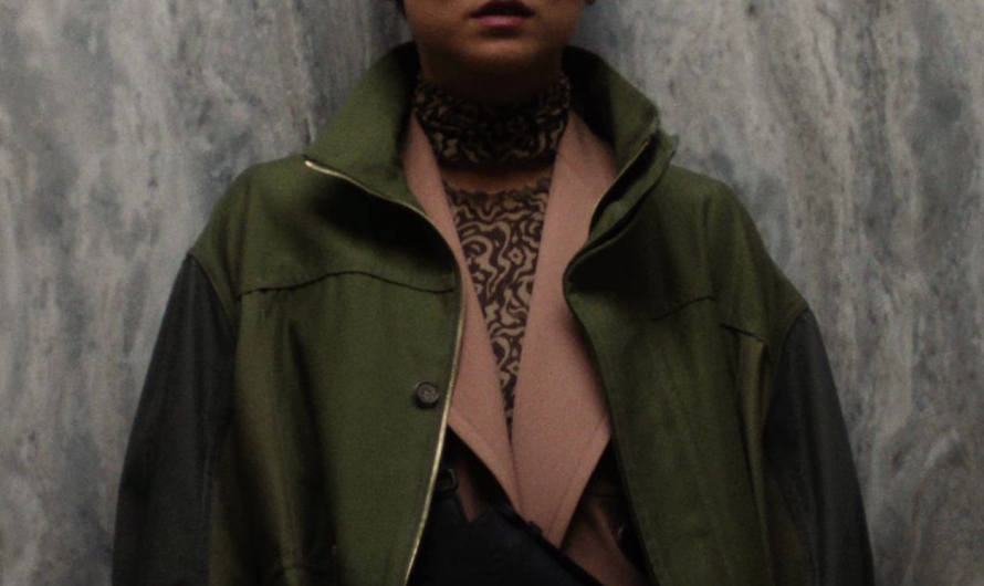 Dark Olive Jacket Worn by Greta Lee as Stella Bak