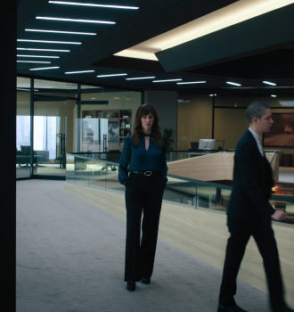 Black Wide Leg Pants Worn by Maggie Siff as Wendy Rhoades Outfit Billions TV Show
