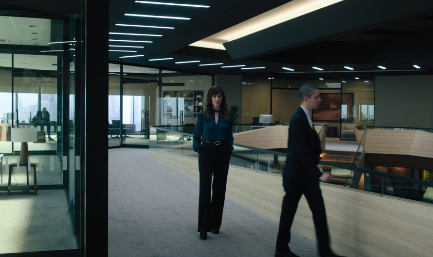Black Wide Leg Pants Worn by Maggie Siff as Wendy Rhoades