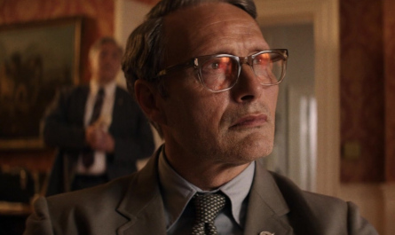 Plastic Frame Clear Lense Glasses of Mads Mikkelsen as Jürgen Voller Outfit Indiana Jones and the Dial of Destiny (2023) Movie