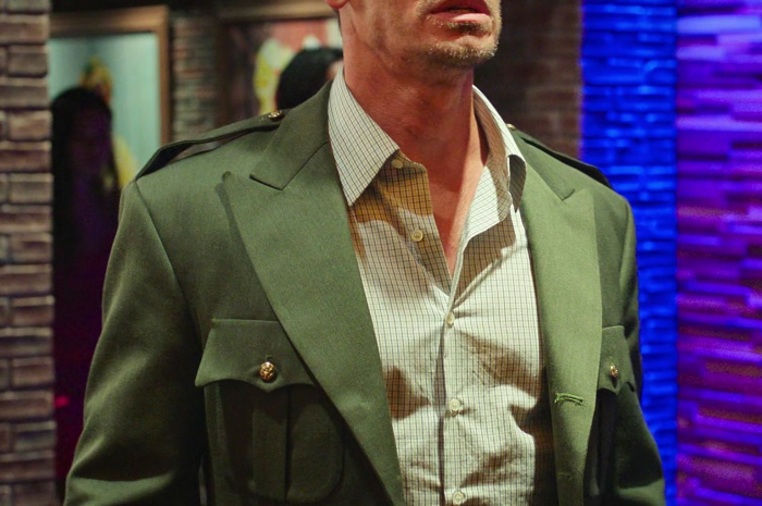 Military Safari Green Jacket Worn by John Cena as Ron Outfit Vacation Friends 2 (2023) Movie