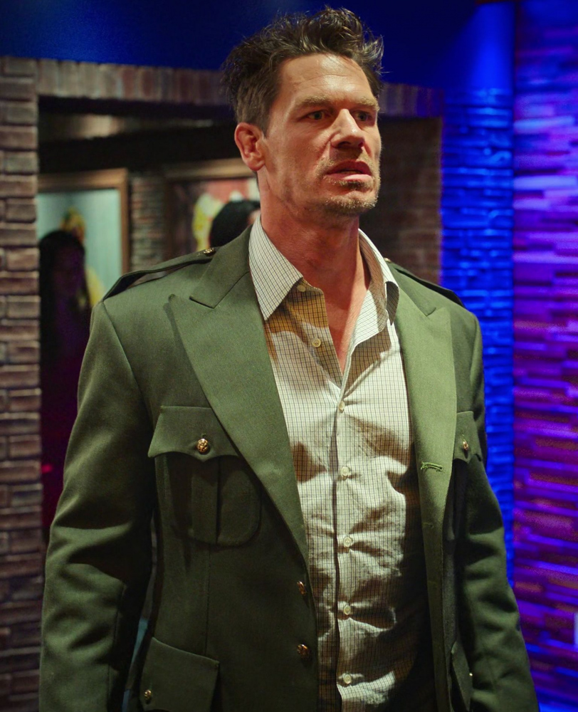 military safari green jacket - John Cena (Ron) - Vacation Friends 2 (2023) Movie