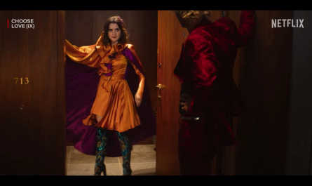 Cape Dress Worn by Laura Marano as Cami Outfit Choose Love (2023) Movie