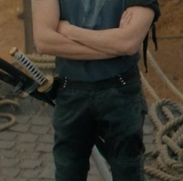 Distressed Leather Pants Worn by Mackenyu as Roronoa Zoro Outfit One Piece TV Show