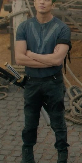 Distressed Leather Pants Worn by Mackenyu as Roronoa Zoro