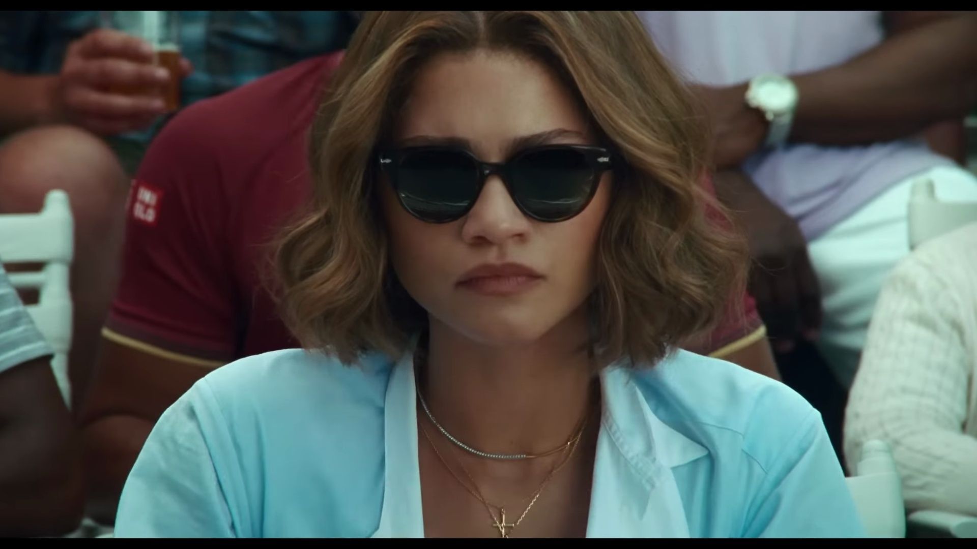 Worn on Challengers (2024) Movie - Round Shape Slim Frame Sunglasses of Zendaya as Tashi Duncan