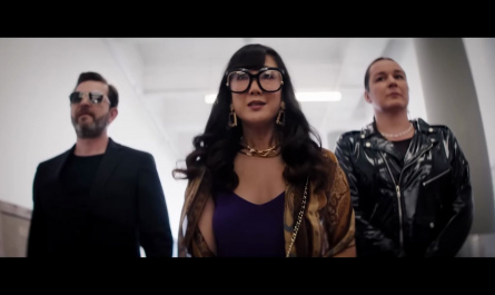 Oversized Square Glasses Frame with Clear Lens Worn by Amy Keum Outfit The Kill Room (2023) Movie