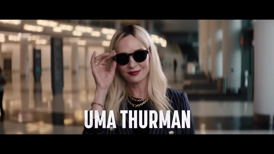 round frame shape sunglasses - Uma Thurman (Patrice Capullo) - The Kill Room (2023) Movie