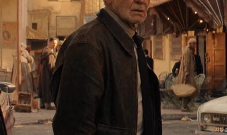 Distressed Brown Leather Jacket Worn by Harrison Ford as Dr. Henry "Indiana" Jones Jr. Outfit Indiana Jones and the Dial of Destiny (2023) Movie