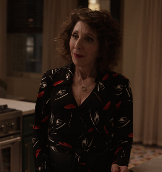 Printed Stretch-Jersey Wrap Top Worn by Andrea Martin as Joy Outfit Only Murders in the Building TV Show