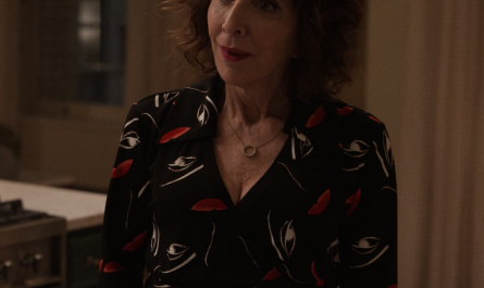 Printed Stretch-Jersey Wrap Top Worn by Andrea Martin as Joy Outfit Only Murders in the Building TV Show