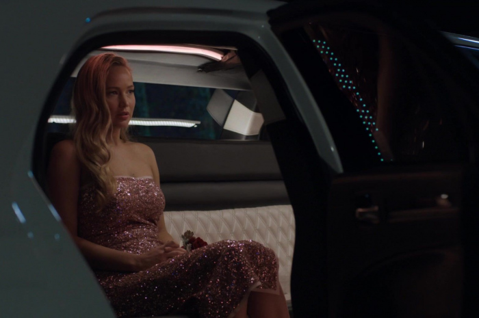 Pink Sequin Dress Worn by Jennifer Lawrence as Maddie Barker Outfit No Hard Feelings (2023) Movie