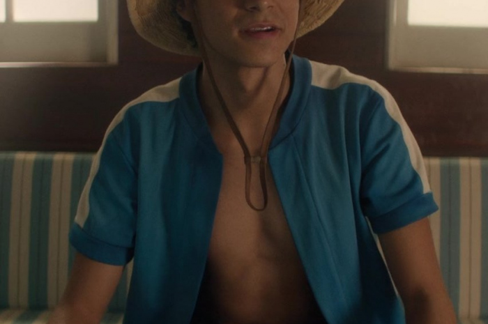 Blue Shirt of Iñaki Godoy as Monkey D Luffy Outfit One Piece TV Show