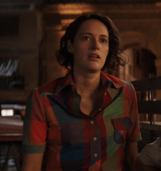 Short Sleeve Plaid Button Up Shirt Worn by Phoebe Waller-Bridge as Helena Shaw Outfit Indiana Jones and the Dial of Destiny (2023) Movie