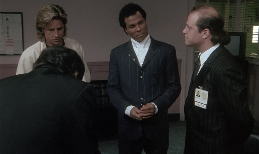 Black Striped Suit Jacket Worn by Philip Michael Thomas as Detective Ricardo “Rico” Tubbs