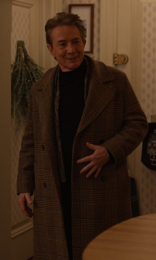 Double Breasted Plaid Coat Worn by Martin Short as Oliver Putnam