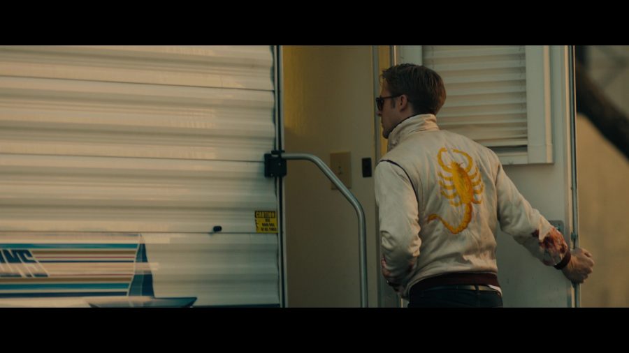 gold scorpion embroidered bomber jacket - Ryan Gosling (The Driver) - Drive (2011) Movie