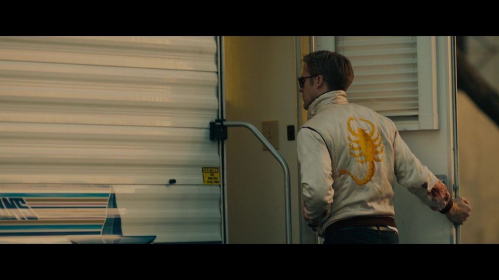 Gold Scorpion Embroidered Bomber Jacket Worn by Ryan Gosling as The ...