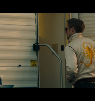 Gold Scorpion Embroidered Bomber Jacket Worn by Ryan Gosling as The Driver Outfit Drive (2011) Movie