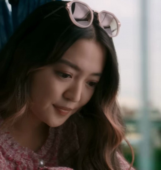 Pink Angular Oval Sunglasses Worn by Chelsea Zhang as Sophie Ha Outfit Love in Taipei (2023) Movie