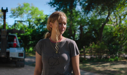 Bunny Print Grey T-Shirt Worn by Jennifer Lawrence as Maddie Barker Outfit No Hard Feelings (2023) Movie