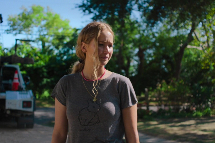 Bunny Print Grey T-Shirt Worn by Jennifer Lawrence as Maddie Barker Outfit No Hard Feelings (2023) Movie