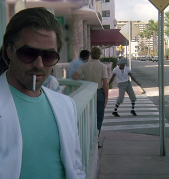 Oversized Pilot Sunglasses Worn by Don Johnson as Detective James "Sonny" Crockett Outfit Miami Vice TV Show