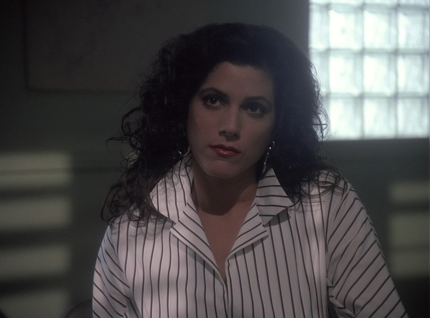 Long Sleeve Stripe Shirt Worn by Saundra Santiago as Detective Regina "Gina" Navarro Calabrese