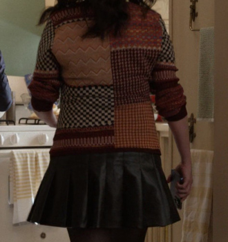 Leather Pleated Skirt Worn by Selena Gomez as Mabel Mora Outfit Only Murders in the Building TV Show