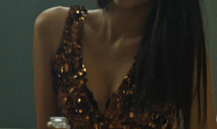 Gold Sequin Mini Dress of Laysla De Oliveira as Cruz Manuelos Outfit Special Ops: Lioness TV Show