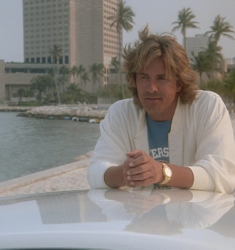 Worn on Miami Vice TV Show - Gold Wrist Watch Worn by Don Johnson as Detective James Crockett
