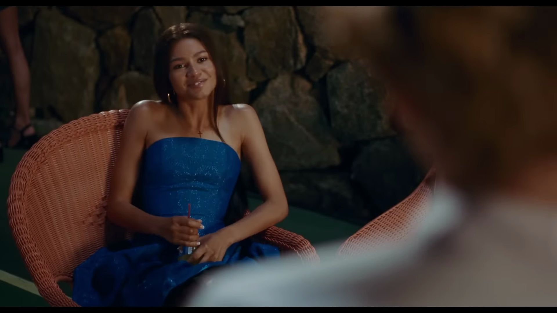 Worn on Challengers (2024) Movie - Blue Evening Dress Worn by Zendaya as Tashi Duncan