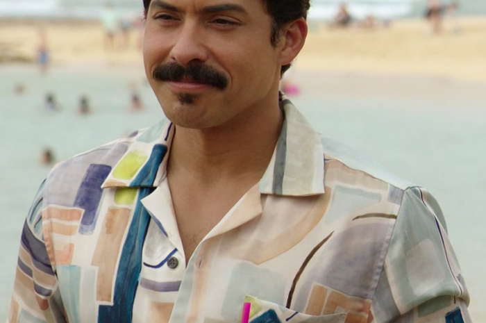 Multi Painted Print Short Sleeve Shirt of Carlos Santos as Maurillio Outfit Vacation Friends 2 (2023) Movie