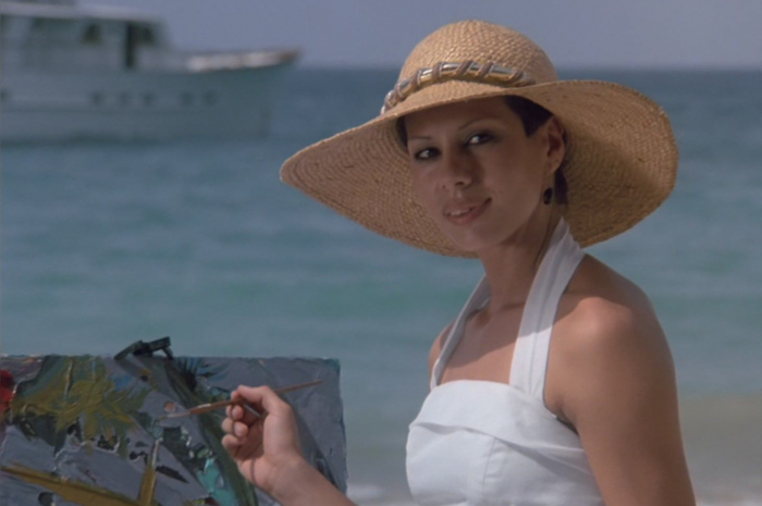 Sun Hat Worn by Phanie Napoli as Angelina Madeira Outfit Miami Vice TV Show