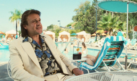 Floral Pattern Hawaiian Shirt of Jason Clarke as Jerry West Outfit Winning Time: The Rise of the Lakers Dynasty TV Show
