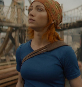 Blue Tee of Emily Rudd as Nami Outfit One Piece TV Show