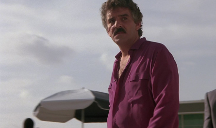Purple Button Down Shirt Worn by Dennis Farina as Albert Lombard Outfit Miami Vice TV Show