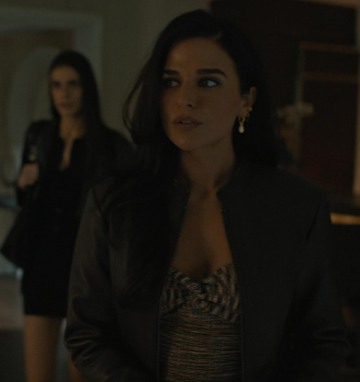 Black Leather Jacket of Stephanie Nur as Aaliyah Amrohi Outfit Special Ops: Lioness TV Show