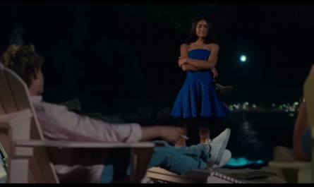 Strapless Mini Dress with a Flared Skirt Worn by Zendaya as Tashi Duncan Outfit Challengers (2024) Movie