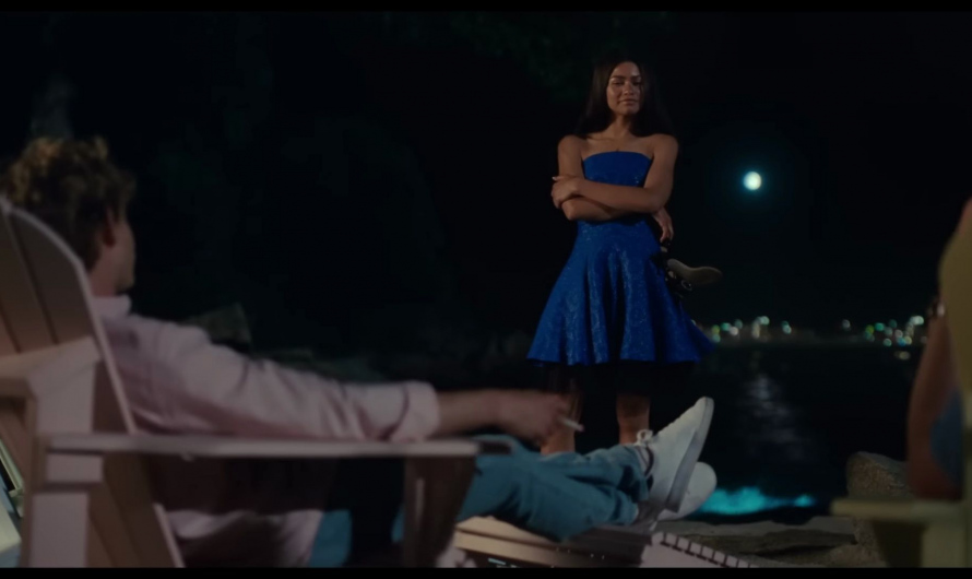 Strapless Mini Dress with a Flared Skirt Worn by Zendaya as Tashi Duncan