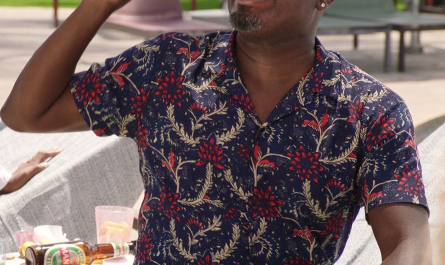 Printed Lightweight Organic Short Sleeved Shirt and Shorts Worn by Lil Rel Howery as Marcus Outfit Vacation Friends 2 (2023) Movie